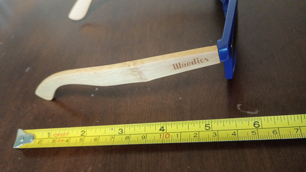 eco-friendly" or "wood-arm" wayfarer.